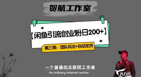 第三期：暴力引流，无脑搬运，闲鱼创业粉引流一天200+，更新全自动发货的团队闭环模式【揭秘】,团队,第1张