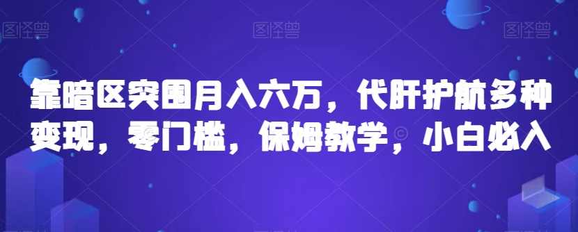 靠暗区突围月入六万，代肝护航多种变现，零门槛，保姆教学，小白必入【揭秘】,课程,第1张