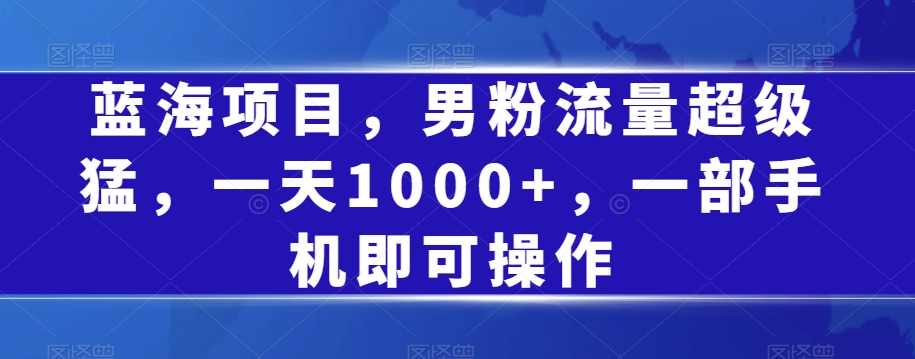 蓝海项目，男粉流量超级猛，一天1000+，一部手机即可操作【揭秘】,课程,支付,第1张