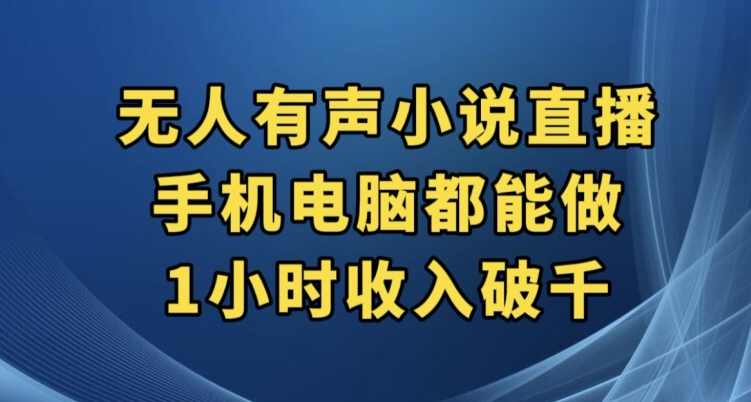 抖音无人有声小说直播,手机电脑都能做,1小时收入破千【揭秘】,课程,直播,合作,小说,第1张 抖音无人有声小说直播,手机电脑都能做,1小时收入破千【揭秘】,课程,直播,合作,小说,第1张