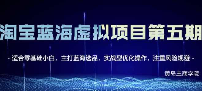 黄岛主淘宝虚拟无货源3.0+4.0+5.0，适合零基础小白，主打蓝海选品，实战型优化操作,课程,学习,直播,教育,定位,第1张