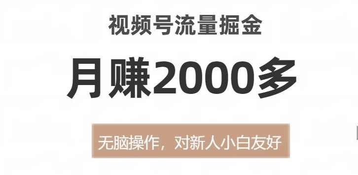 视频号流量掘金，无脑操作，对新人小白友好，月赚2000多【揭秘】,课程,第1张