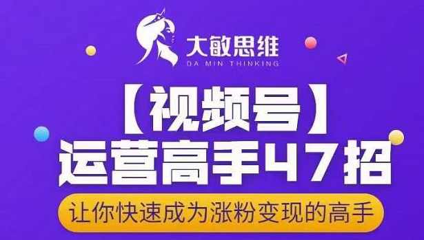 大敏思维-视频号运营高手47招，让你快速成为涨粉变现高手,课程,直播,定位,微信,模板,第1张
