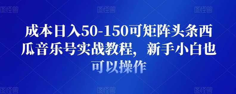 成本日入50-150可矩阵头条西瓜音乐号实战教程，新手小白也可以操作,课程,支持,第1张
