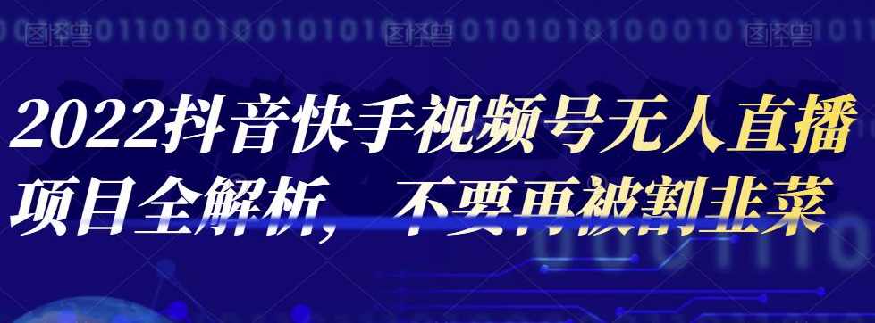 2022抖音快手视频号无人直播项目全解析，不要再被割韭菜,课程,直播,合作,第1张