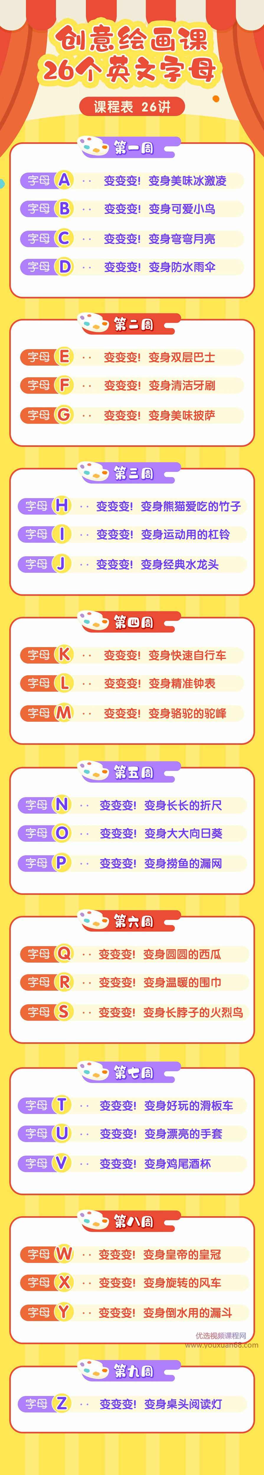 创意绘画课-26个英文字母,课程,成长,第2张