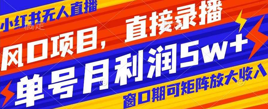 风口项目，小红书无人直播带货，直接录播，可矩阵，月入5w+【揭秘】,发展,直播,电商,第1张