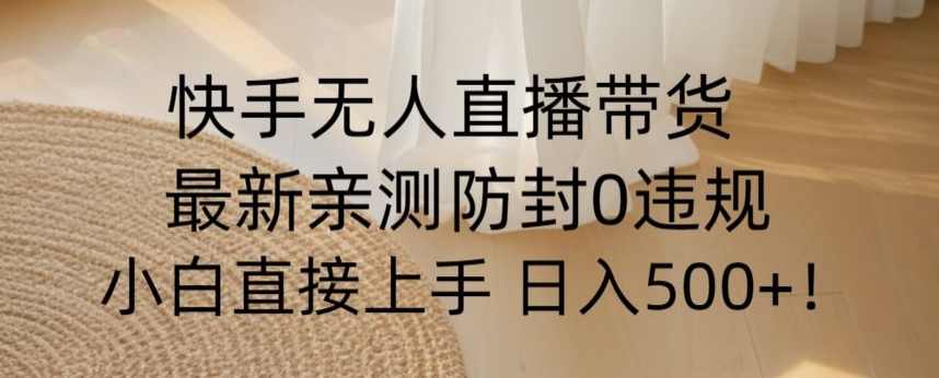 快手无人直播带货从0-1落地教学，最新防封0粉开播，小白可上手日入500+【揭秘】,直播,第1张