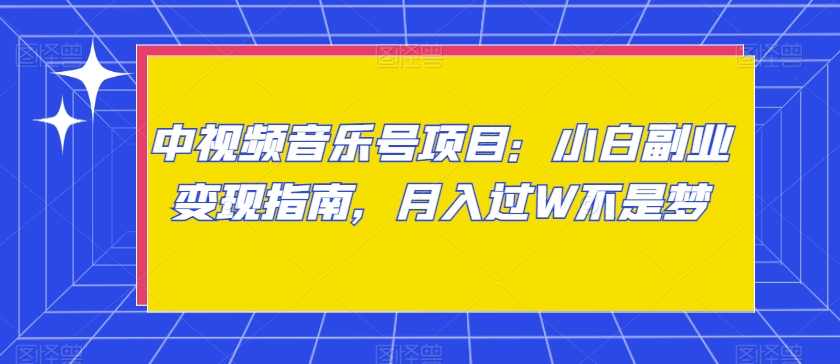 中视频音乐号项目：小白副业变现指南，月入过W不是梦【揭秘】,副业,第1张