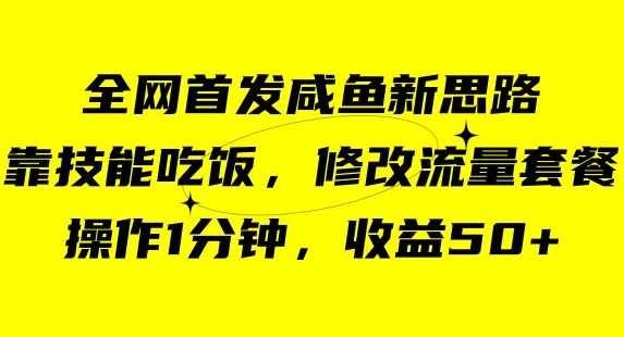 咸鱼冷门新玩法,靠“技能吃饭”,修改流量套餐,操作1分钟,收益50【揭秘】,客户服务,第1张 咸鱼冷门新玩法,靠“技能吃饭”,修改流量套餐,操作1分钟,收益50【揭秘】,客户服务,第1张