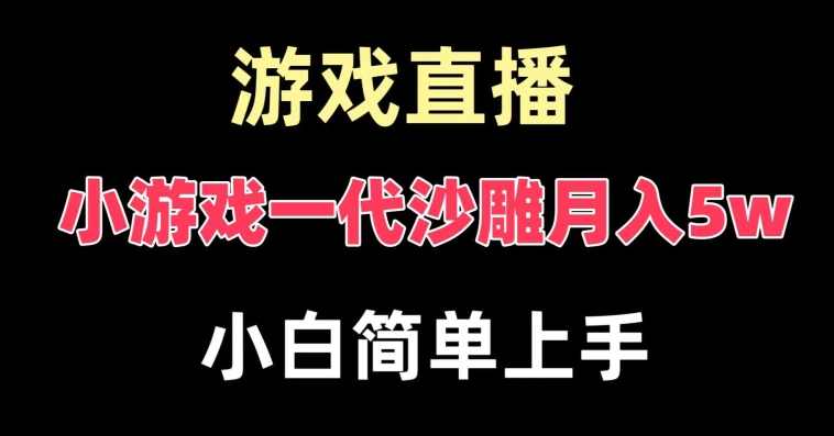 玩小游戏一代沙雕月入5w，爆裂变现，快速拿结果，高级保姆式教学【揭秘】,直播,第1张