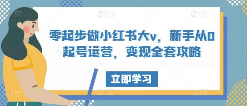 零起步做小红书大v，新手从0起号运营，变现全套攻略,课程,学习,直播,运动,脚本,第1张