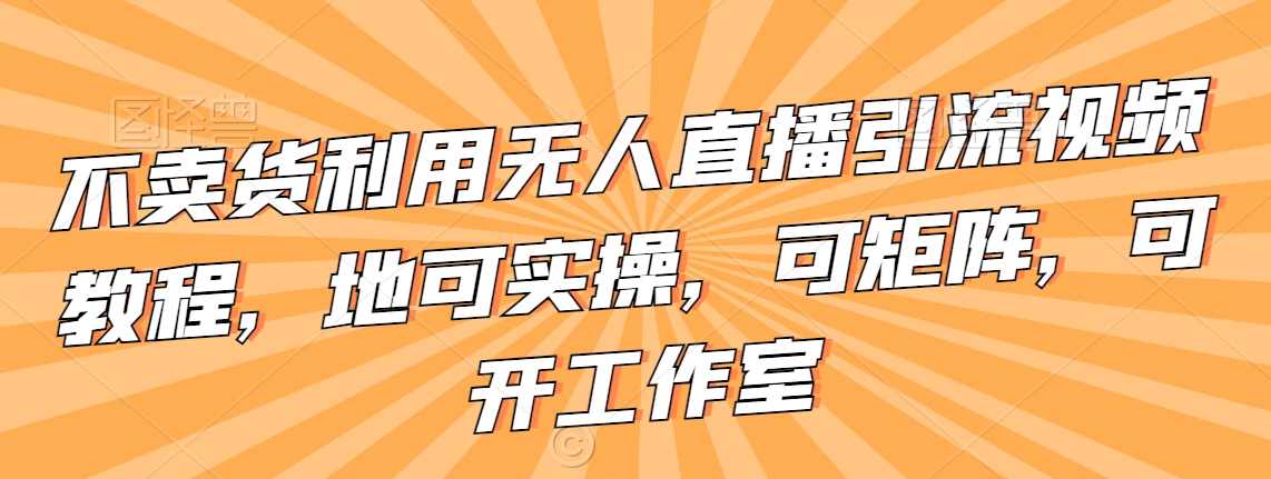 不卖货利用无人直播引流视频教程，可实操，可矩阵，可开工作室【揭秘】,课程,专业,直播,微信,团队,第1张
