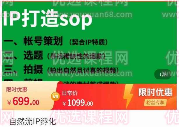 瑶瑶·自然流IP孵化，系统掌握IP孵化全流程，也能学到选题，剪辑，账号运营经验,课程,定位,数据分析,第1张