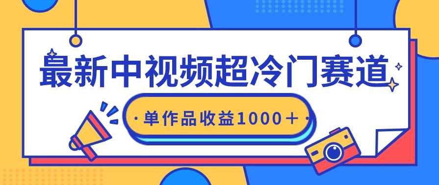最新中视频超冷门赛道，轻松过原创，单条视频收益1000＋,课程,视频制作,第1张