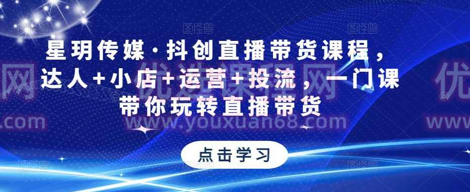 星玥传媒·抖创直播带货课程，达人+小店+运营+投流，一门课带你玩转直播带货,课程,学习,管理,直播,团队,第1张