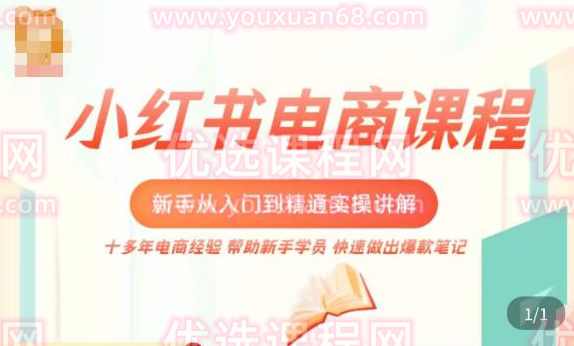 小红书电商新手入门到精通实操课,从入门到精通做爆款笔记,开店运营,课程,模板,电商,第1张 小红书电商新手入门到精通实操课,从入门到精通做爆款笔记,开店运营,课程,模板,电商,第1张