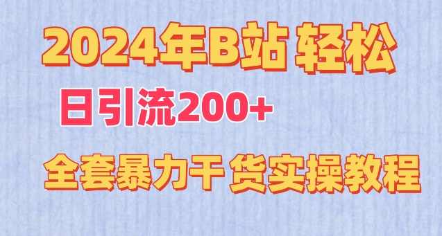 2024年B站轻松日引流200+的全套暴力干货实操教程【揭秘】,课程,微信,第1张