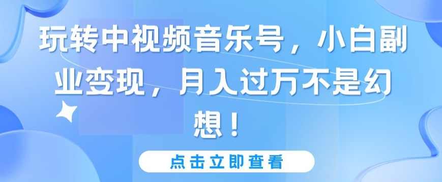玩转中视频音乐号，小白副业变现，月入过万不是幻想【揭秘】