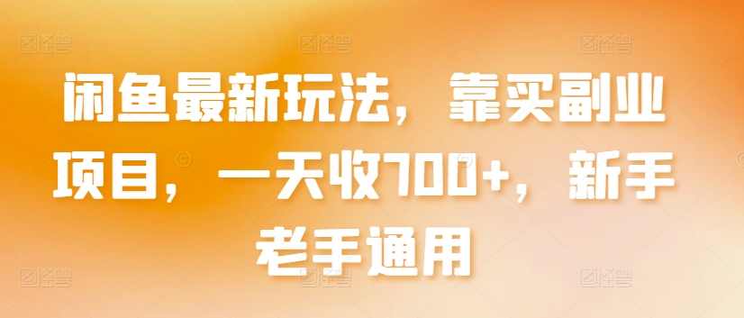 闲鱼最新玩法，靠买副业项目，一天收700+，新手老手通用【揭秘】,课程,副业,第1张