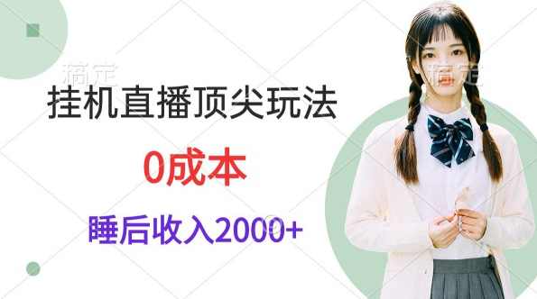 挂机直播顶尖玩法,睡后日收入2000+、0成本,视频教学,直播,第1张 挂机直播顶尖玩法,睡后日收入2000+、0成本,视频教学,直播,第1张
