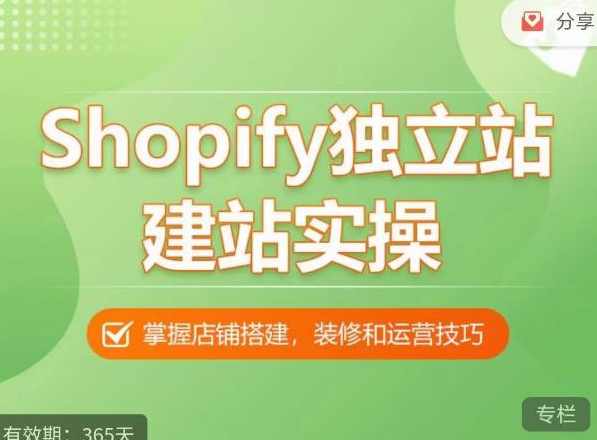 Shopify独立站建站实操课，从0-1手把手教你搭建一个高质量的独立站,课程,客户服务,第1张