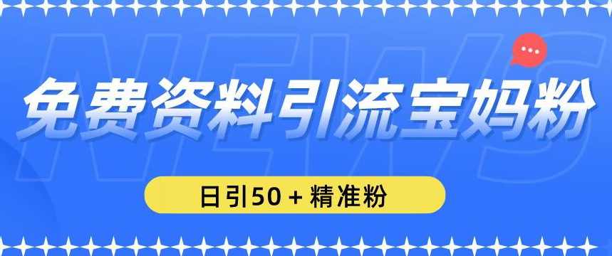 免费资料引流宝妈粉，日引50+精准粉【揭秘】,课程,第1张