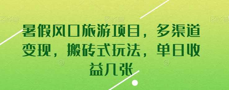 暑假风口旅游项目，多渠道变现，搬砖式玩法，单日收益几张【项目拆解】,课程,支持,第1张