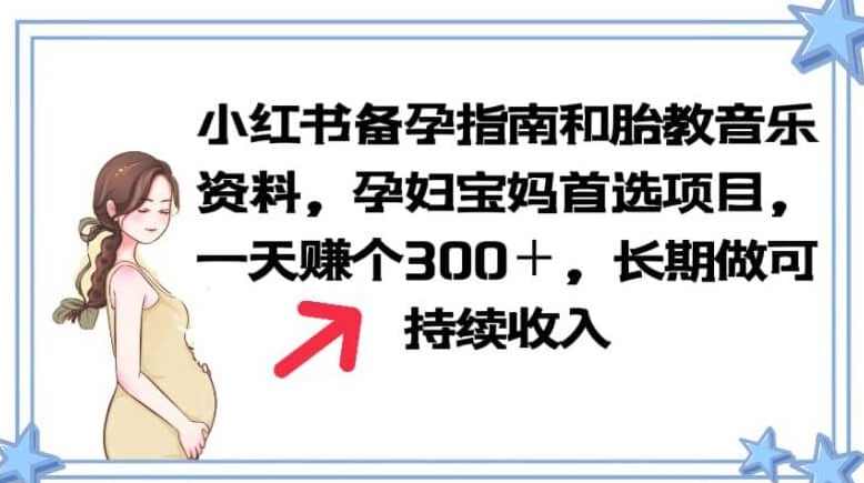 小红书备孕指南和胎教音乐资料孕妇宝妈首选项目一天赚个300＋长期可做【揭秘】,课程,第1张
