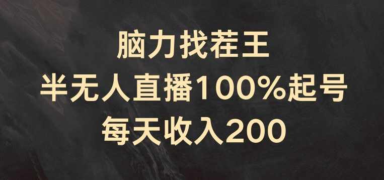 脑力找茬王，半无人直播100%起号，每天收入200+【项目拆解】,课程,直播,支持,合作,第1张