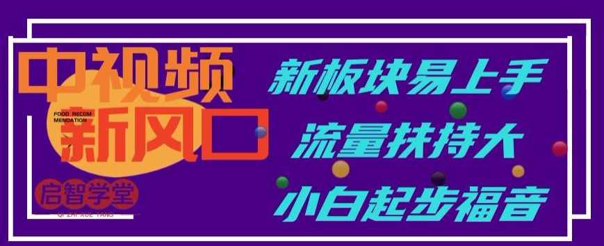 中视频新风口，新板块易上手，流量扶持大，小白起步福音【揭秘】,第1张