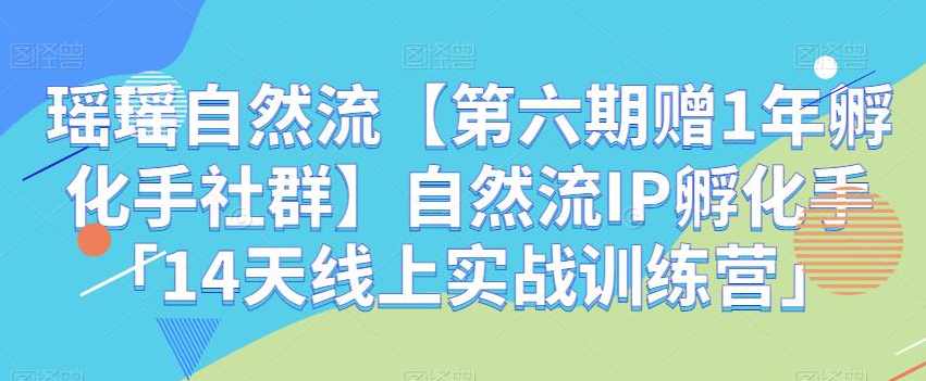 瑶瑶自然流【第六期赠1年孵化手社群】自然流IP孵化手「14天线上实战训练营」,课程,发展,直播,定位,沟通,第1张 瑶瑶自然流【第六期赠1年孵化手社群】自然流IP孵化手「14天线上实战训练营」,课程,发展,直播,定位,沟通,第1张