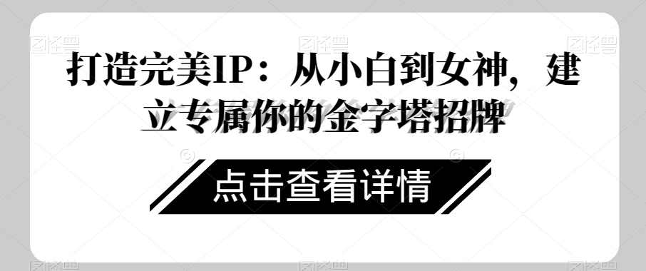打造完美IP：从小白到女神，建立专属你的金字塔招牌