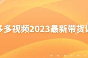 多多视频2023最新带货课,课程,微信,小程序,第1张