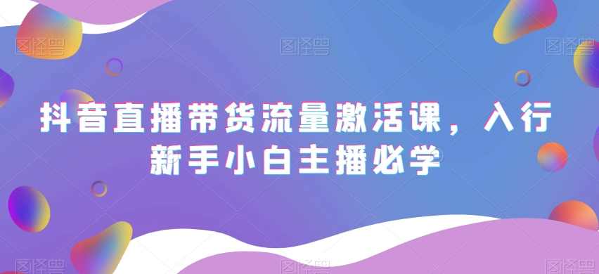 抖音直播带货流量激活课，入行新手小白主播必学