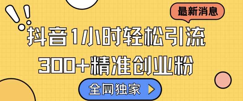 全网独家抖音引流，轻松日引300+精准创业粉【项目拆解】,信任,第1张