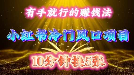 每天 10 分钟，小红书冷门风口项目开启，有手就行的搬运赚钱法，小白日入500 +【项目拆解】,第1张