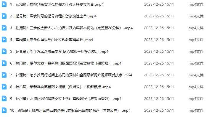 2023短视频带货-零食赛道，从0-1实操课程，系统讲解实战技巧,课程,模板,脚本,第2张