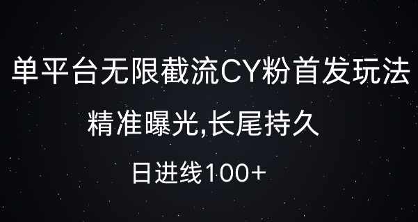 单平台无限截流创业粉首发玩法，精准曝光，长尾持久，日引流100+【项目拆解】,课程,第1张