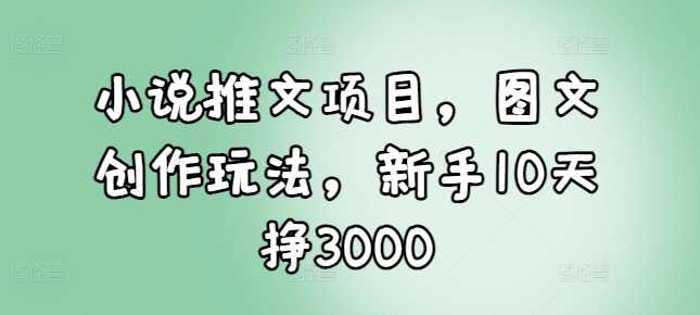 小说推文项目，图文创作玩法，新手10天挣3000,课程,小说,第1张