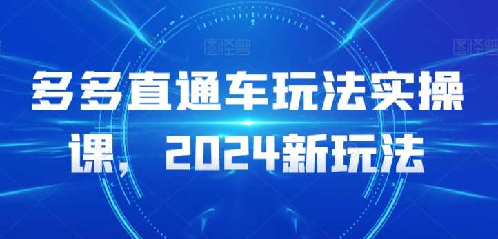多多直通车玩法实操课，2024新玩法,课程,学习,第1张