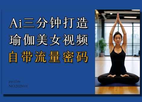 Ai3分钟打造瑜伽美女视频，自带流量密码【揭秘】,课程,男人,美女,瑜伽,第1张