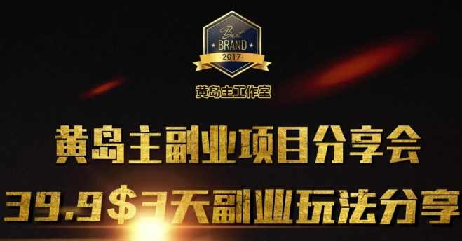 黄岛主副业分享会1期：3天3个副业玩法，速度上车,课程,学习,直播,支持,人工智能,第1张