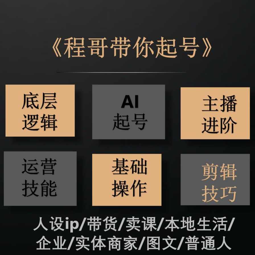 程哥带你起号运营型主播培训课AI起号,课程,管理,直播,理解,定位,第2张