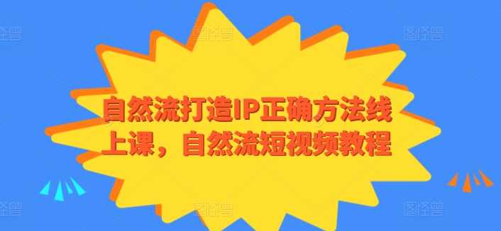 自然流打造IP正确方法线上课，自然流短视频教程