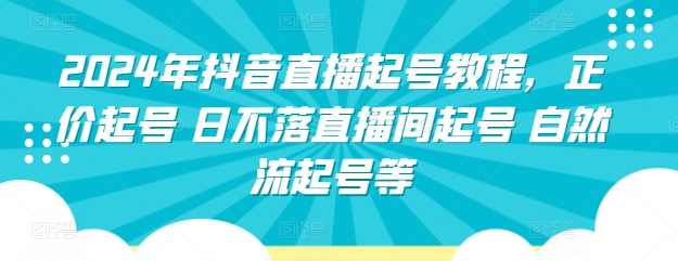 2024年抖音直播起号教程，正价起号 日不落直播间起号自然流起号等,课程,直播,第1张