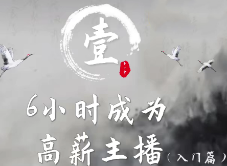 6小时成为高薪主播，资深主播亲自授课，带您学习成为一名高薪主播的关键技能和秘诀