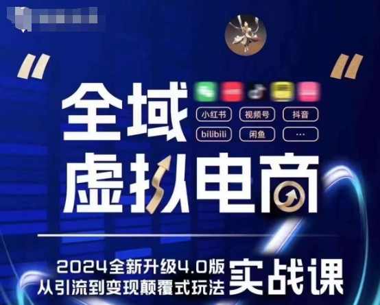 全域虚拟电商4.0 实战为主，理论为辅，5大「黄金赚钱虚拟赛道」，颠覆式的创新玩法交付,课程,管理,微信,模板,电商,第1张