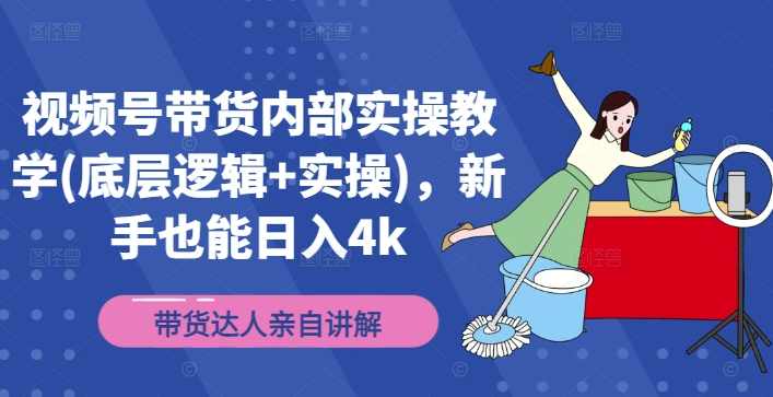 视频号带货内部实操教学(底层逻辑+实操)，新手也能日入4k,课程,第1张
