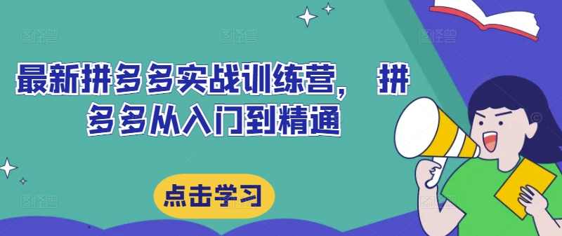 最新拼多多实战训练营， 拼多多从入门到精通，，覆盖选品、运营、推广、起款